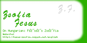 zsofia fesus business card